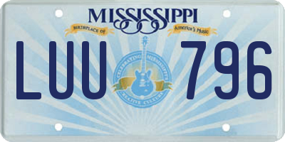 MS license plate LUU796