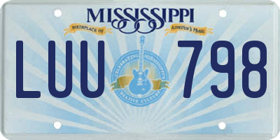 MS license plate LUU798