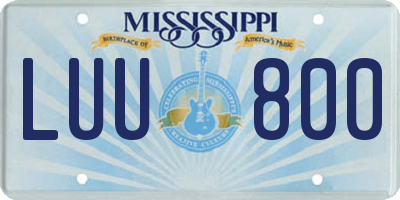 MS license plate LUU800