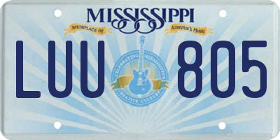 MS license plate LUU805