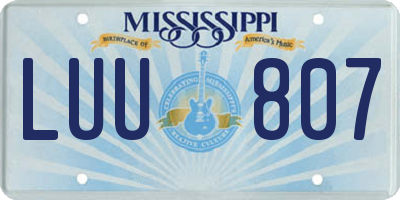 MS license plate LUU807