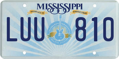MS license plate LUU810