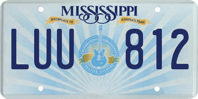 MS license plate LUU812