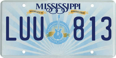 MS license plate LUU813