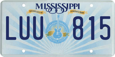 MS license plate LUU815