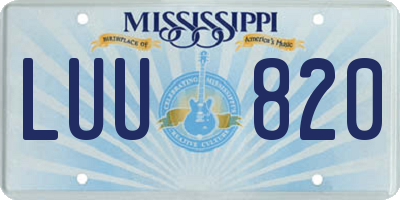 MS license plate LUU820