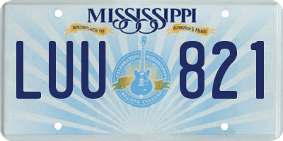 MS license plate LUU821