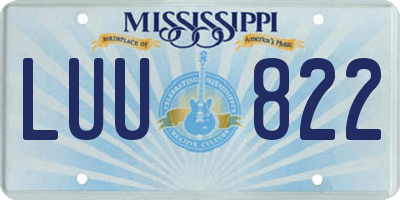 MS license plate LUU822