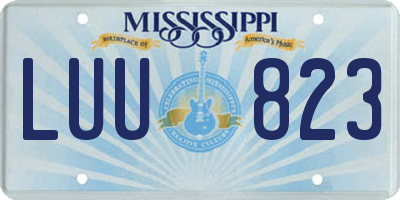 MS license plate LUU823