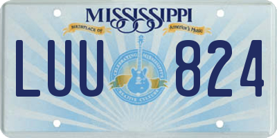 MS license plate LUU824