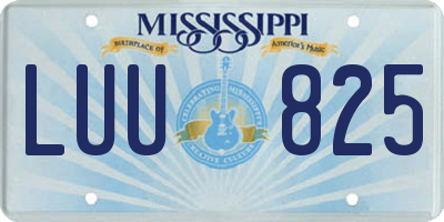 MS license plate LUU825