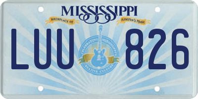 MS license plate LUU826