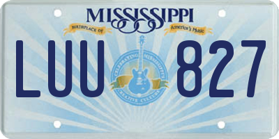 MS license plate LUU827