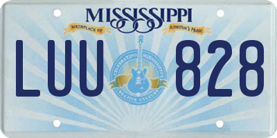MS license plate LUU828