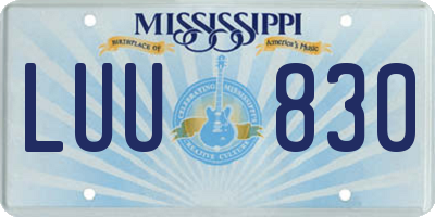 MS license plate LUU830