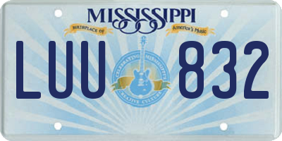 MS license plate LUU832