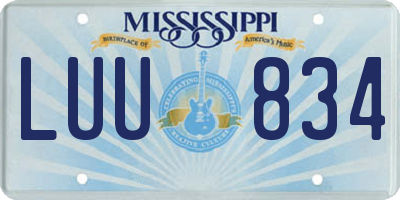 MS license plate LUU834