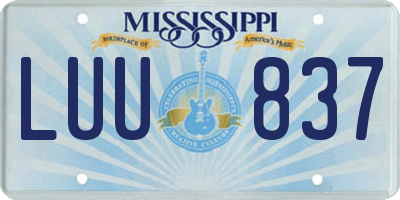 MS license plate LUU837