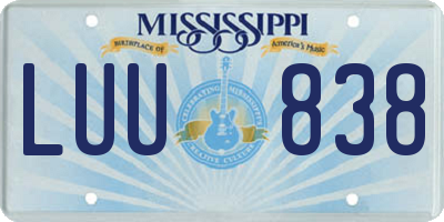 MS license plate LUU838
