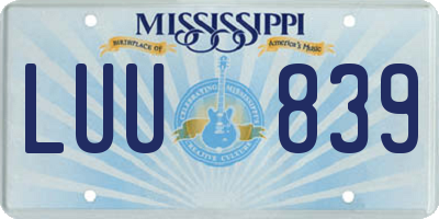 MS license plate LUU839