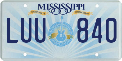 MS license plate LUU840
