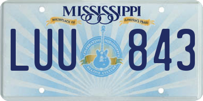 MS license plate LUU843