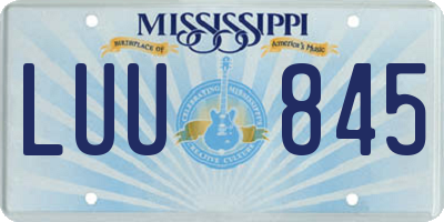 MS license plate LUU845