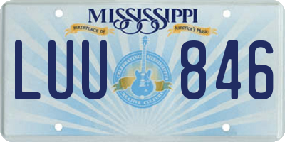 MS license plate LUU846