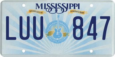 MS license plate LUU847