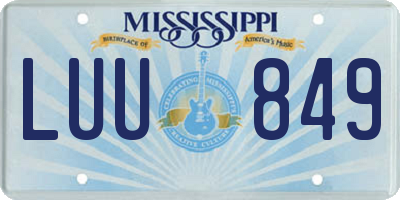MS license plate LUU849