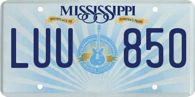 MS license plate LUU850