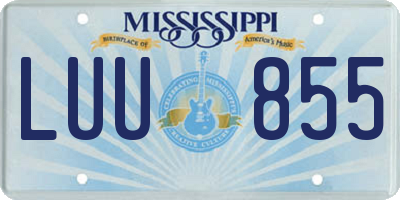 MS license plate LUU855