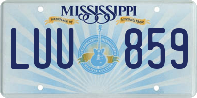 MS license plate LUU859