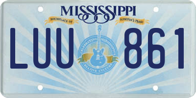 MS license plate LUU861