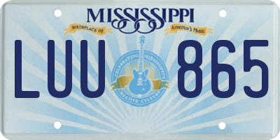 MS license plate LUU865