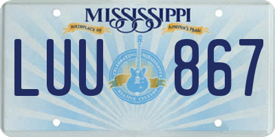 MS license plate LUU867