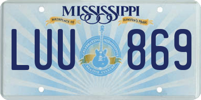 MS license plate LUU869