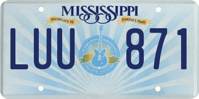 MS license plate LUU871