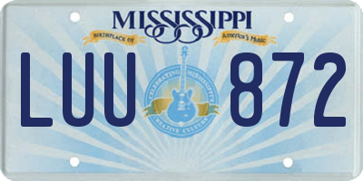 MS license plate LUU872