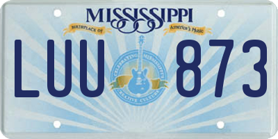 MS license plate LUU873