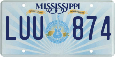 MS license plate LUU874