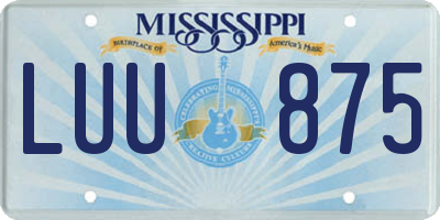 MS license plate LUU875