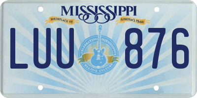 MS license plate LUU876