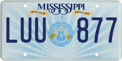 MS license plate LUU877