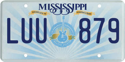 MS license plate LUU879