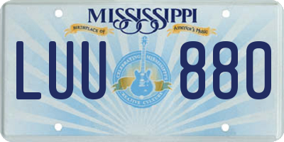 MS license plate LUU880