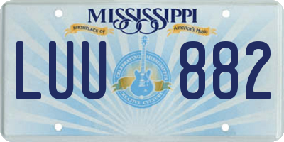 MS license plate LUU882
