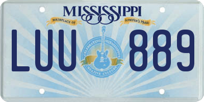MS license plate LUU889