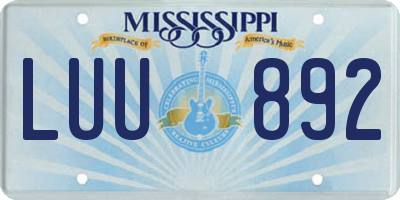 MS license plate LUU892