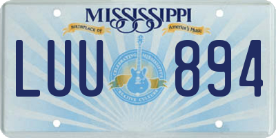 MS license plate LUU894